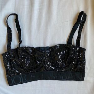 Dolce & Gabbana sequin-embellished balconette top